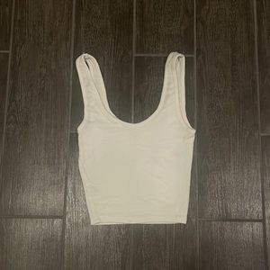 Soft cream/white soft cropped tank top